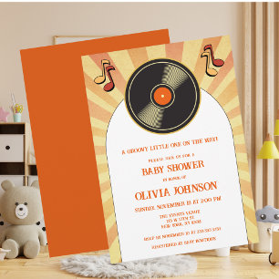 Retro-Musik Vinyl Groovy Baby Shower Einladung