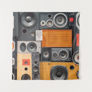 Retro-Musiklautsprecher-Wanddesign Wandteppich
