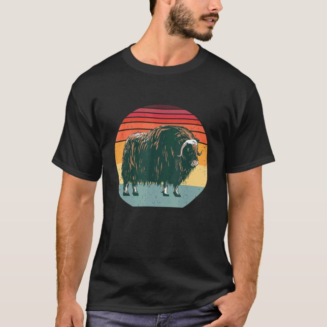 Retro Musk Oxen Musk Ox Arctic Animal Umingmak Ala T-Shirt (Vorderseite)