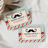 Retro Mustache Little Gentleman Baby Diaper Raffle