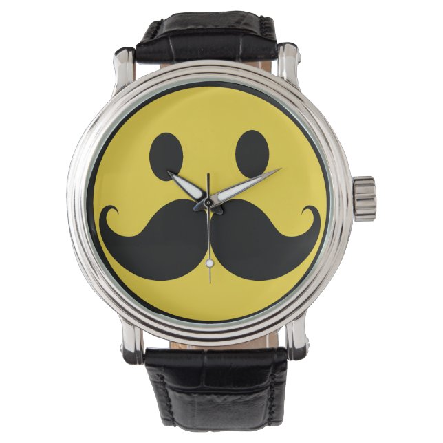 Retro Mustache Mustache Armbanduhr (Vorderseite)