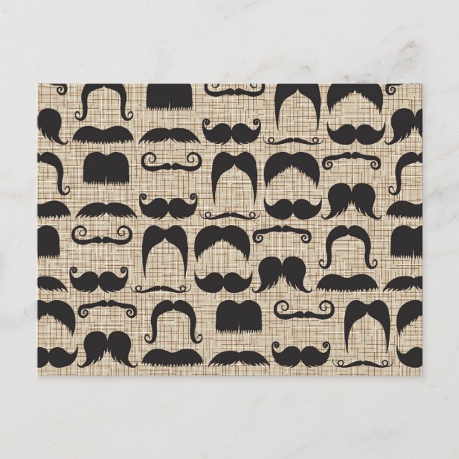Retro Mustache Mustache Stache Muster Postkarte (Vorderseite)