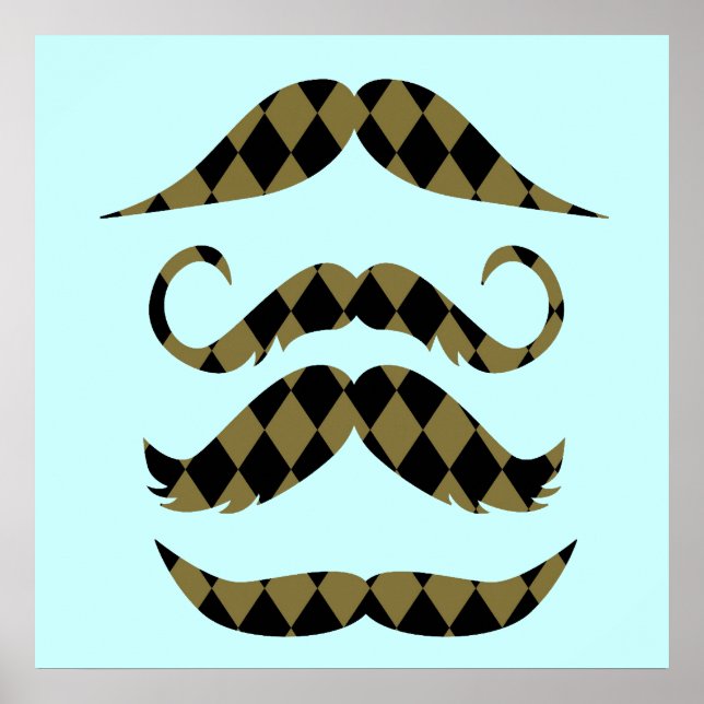 Retro Mustaches Poster (Vorne)