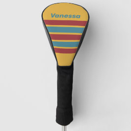 Retro Mustard Seed Across Striping with Name Golf Headcover