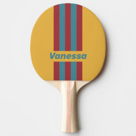 Retro Mustard Seed Pin Stripes with Name Tischtennis Schläger