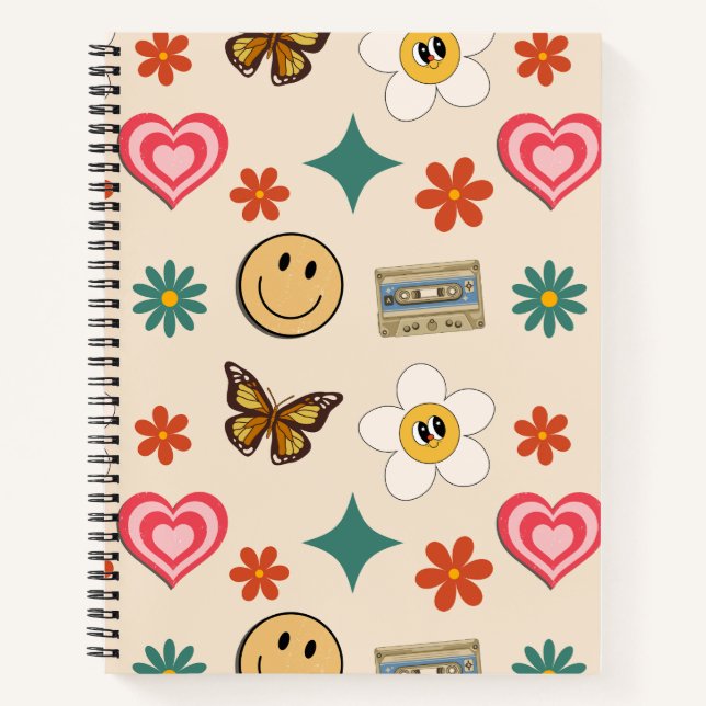 Retro-Muster 01 Notizbuch (Vorderseite)