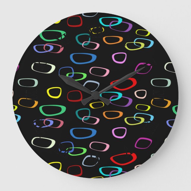 Retro-Muster auf Große Wanduhr (Vorderseite)