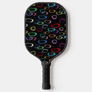 Retro-Muster auf schwarz Pickleball Schläger