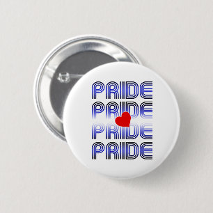 Retro-Muster aus Lederherzen Button