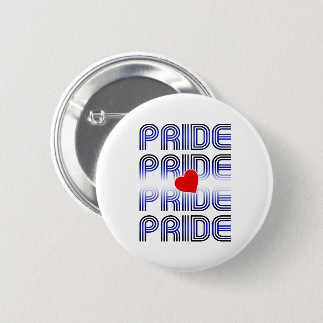 Retro-Muster aus Lederherzen Button (Vorne & Hinten)