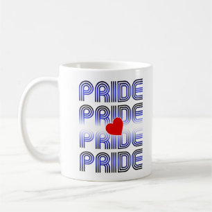 Retro-Muster aus Lederherzen Kaffeetasse