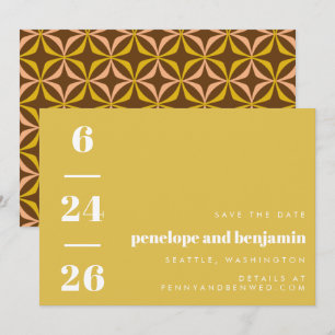 Retro-Muster fett typografisch Gelb Hochzeit Save The Date