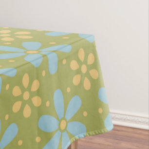 Retro-Muster für Abstrakte Blüten und Gelbe Blumen Tischdecke