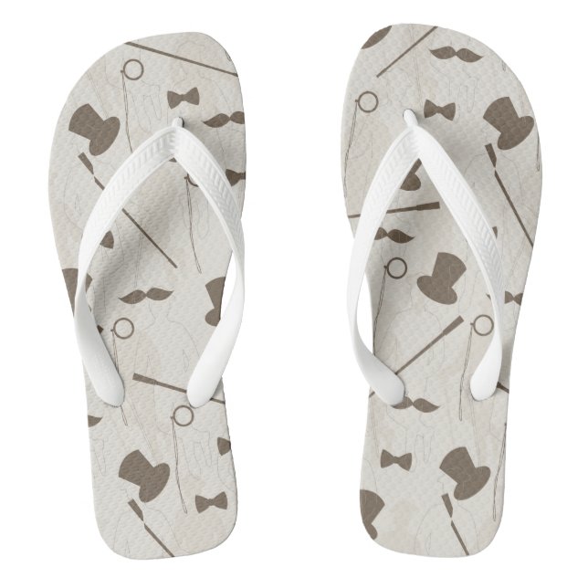Retro Muster für Mann 2 Flip Flops (Fußbett)