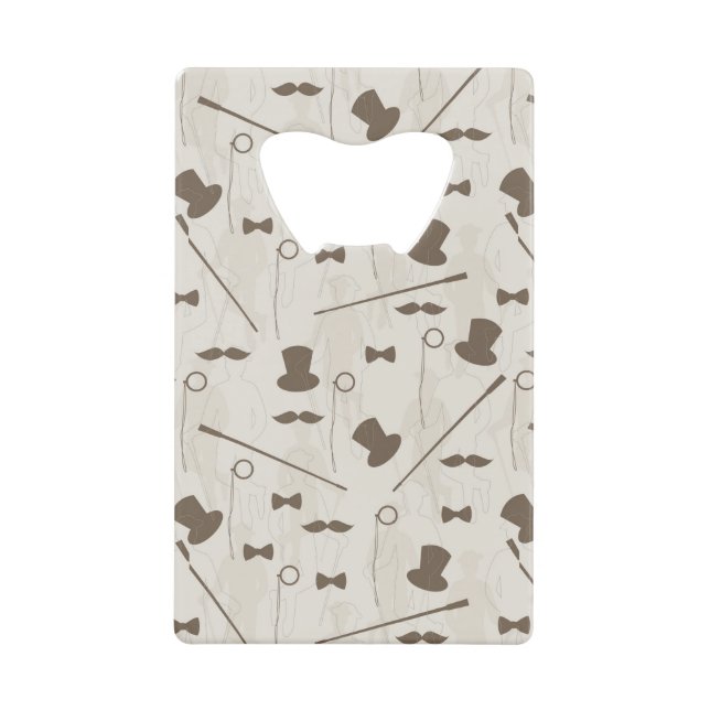 Retro Muster für Mann 2 Geldkarten Flaschenöffner (Vorderseite)