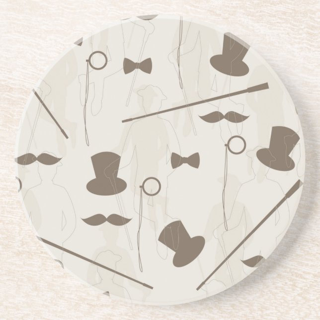 Retro Muster für Mann 2 Getränkeuntersetzer (Vorne)