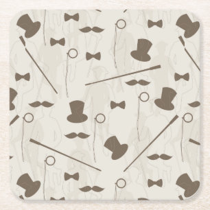 Retro Muster für Mann 2 Rechteckiger Pappuntersetzer