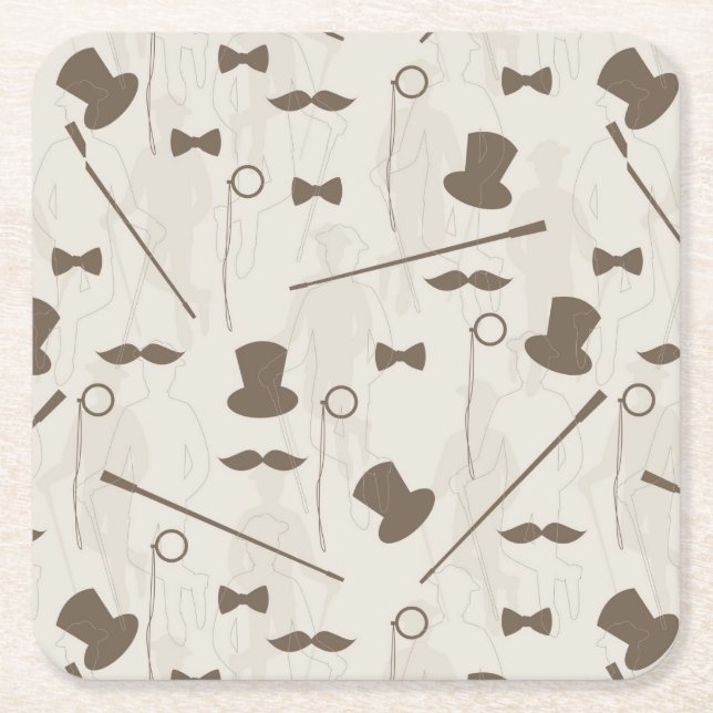 Retro Muster für Mann 2 Rechteckiger Pappuntersetzer (Vorderseite)