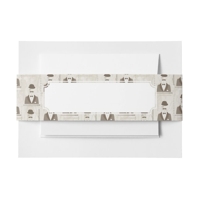 Retro Muster für Mann Einladungsbanderole (Vorderseite Beispiel)