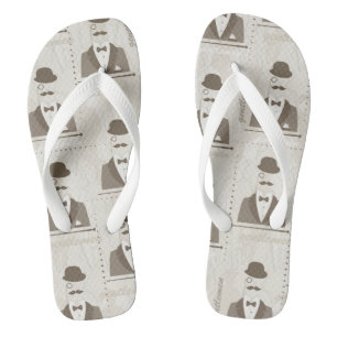 Retro Muster für Mann Flip Flops