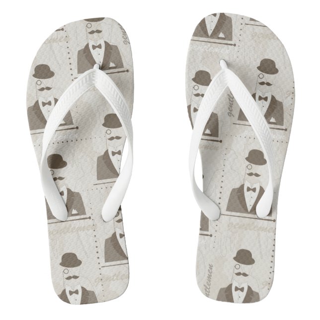 Retro Muster für Mann Flip Flops (Fußbett)