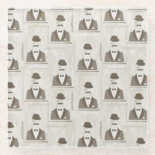 Retro Muster für Mann Glasuntersetzer