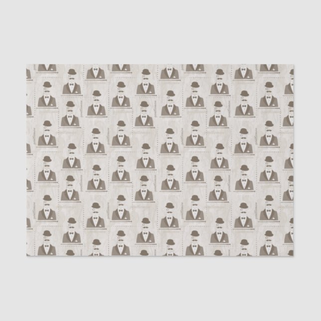 Retro Muster für Mann Seidenpapier (Vorderseite)