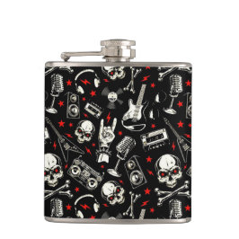 Retro-Muster für Schwermetalle Flachmann