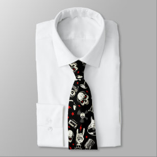 Retro-Muster für Schwermetalle Krawatte