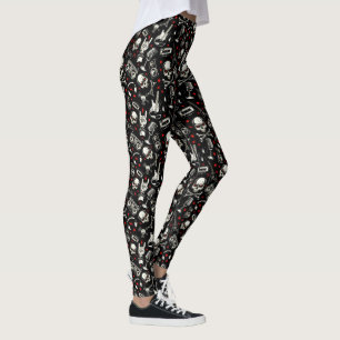 Retro-Muster für Schwermetalle Leggings