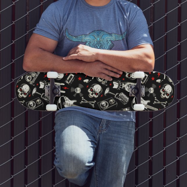 Retro-Muster für Schwermetalle Skateboard (Außenbereich 3)