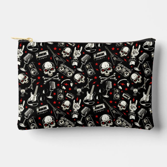 Retro-Muster für Schwermetalle Zubehörtasche (Vorderseite)