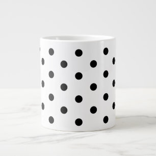 Retro-Muster für weiße und schwarze Polka-Punkte Jumbo-Tasse