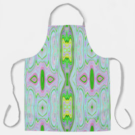 Retro-Muster in Abstrakt rosa, Limettengrün und Aq Schürze