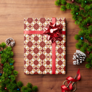 Retro-Muster in erdigen Tönen mit abstrakten Eleme Geschenkpapier