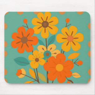Retro-Muster mit Abstrakten Formen in warmen Farbe Mousepad