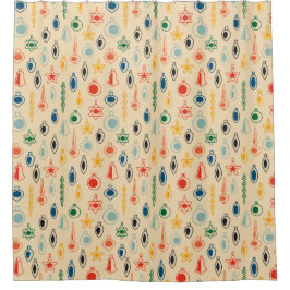 Retro Muster Mitte des Jahrhunderts mit Weihnachts Duschvorhang