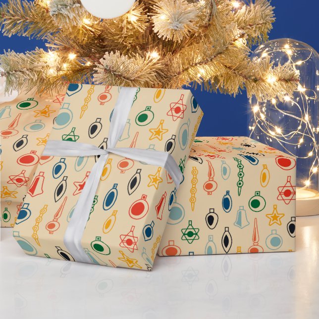 Retro Muster Mitte des Jahrhunderts mit Weihnachts Geschenkpapier (Feiertage)