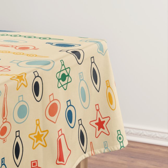 Retro Muster Mitte des Jahrhunderts mit Weihnachts Tischdecke (Beispiel)