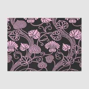 Retro-Muster rosa auf schwarz Seidenpapier