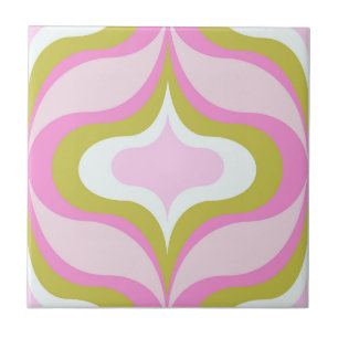 Retro-Muster Rosa Fliese