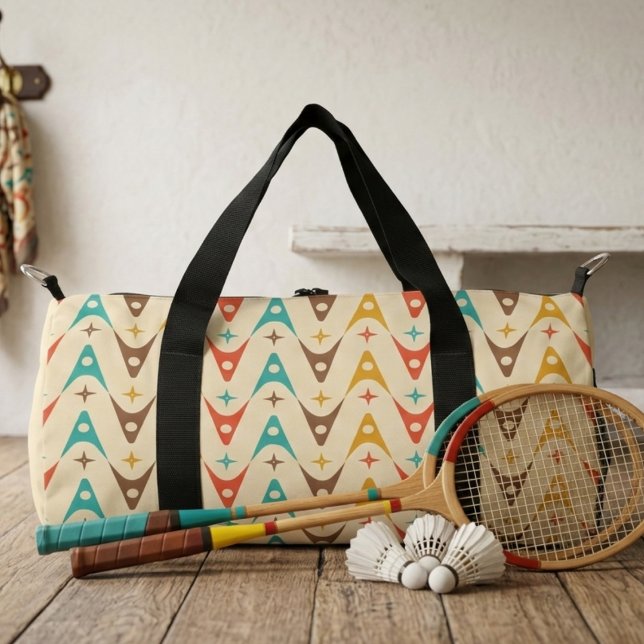 Retro-Muster Sechzigerjahre Vintage  Duffle Bag (Von Creator hochgeladen)