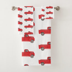 Retro Muster Set für das rote LKW Handtuch