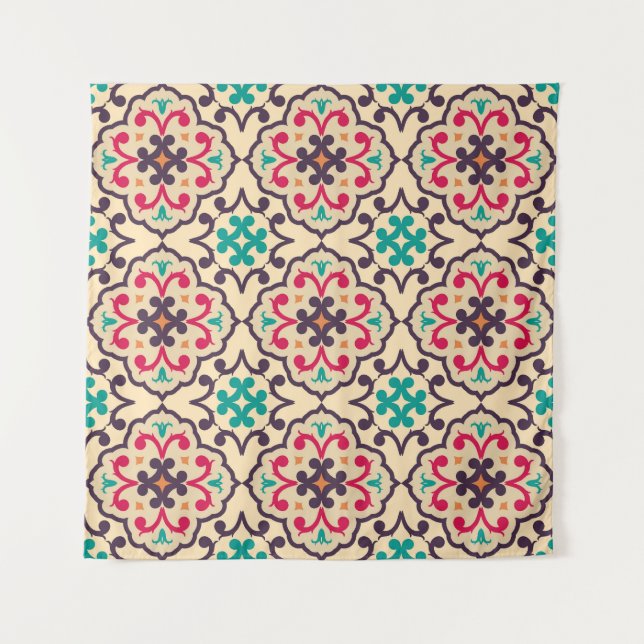 Retro-Muster: Tapete, Textildesign Wandteppich (Vorderseite)
