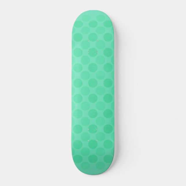 Retro-Muster verblasster grüner Kreise Skateboard (Vorderseite)