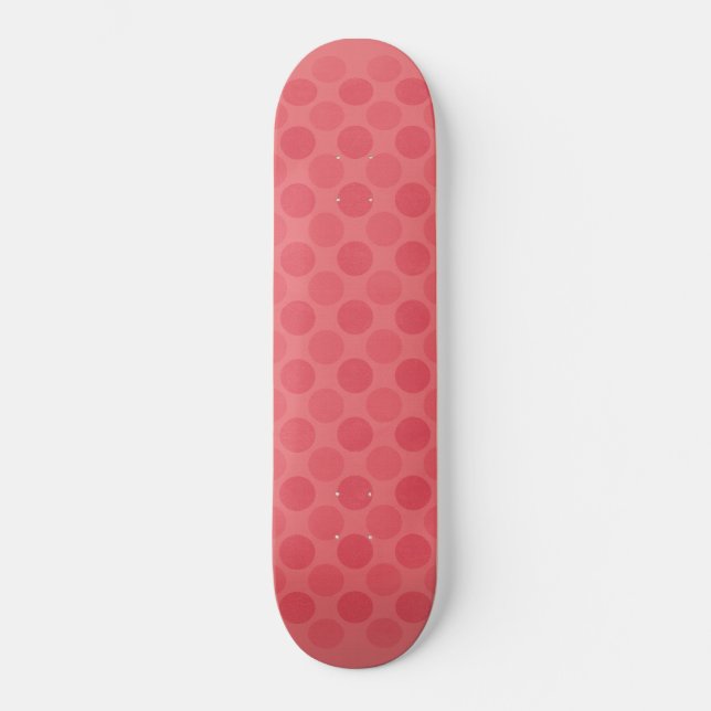 Retro-Muster verblasster roter Kreise Skateboard (Vorderseite)