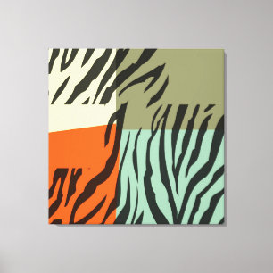 Retro-Muster-Zebra-Pop-Art-bespannte Leinwand