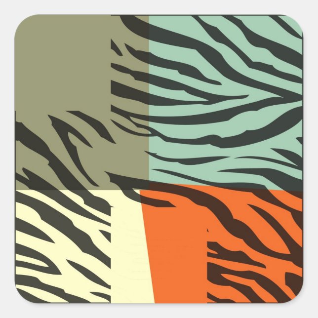 Retro Muster Zebra Pop Art Stickers (Vorderseite)