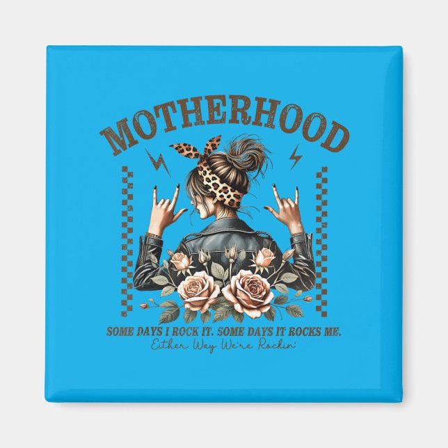 Retro Mutterschaft Lustig Muttertag Rock Mama Mutt Magnet (Vorne)