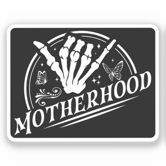 Retro-Mutterschaft Rock Skeleton Sarcastic Mama Ge Aufkleber (Vorderseite)